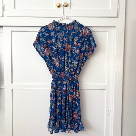 Misa Los Angeles Dominique Mini Sun Dress in Sireneuse Blue Floral Size XS - Picture 6 of 6